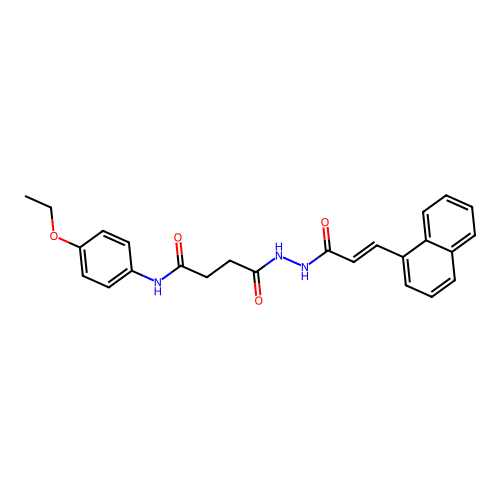 N'-((2E)-3-naphthylprop-2-enoylamino)-N-(4-ethoxyphenyl)butane-1,4-diamide structure
