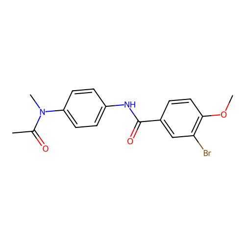 N-{4-[acetyl(methyl)amino]phenyl}-3-bromo-4-methoxybenzamide structure