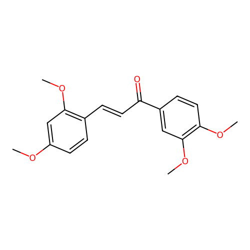 (E)-3-(2,4-dimethoxyphenyl)-1-(3,4-dimethoxyphenyl)prop-2-en-1-one structure