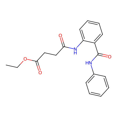 Ethyl 4-{[2-(anilinocarbonyl)phenyl]amino}-4-oxobutanoate structure
