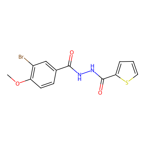 N'-(3-bromo-4-methoxybenzoyl)thiophene-2-carbohydrazide structure