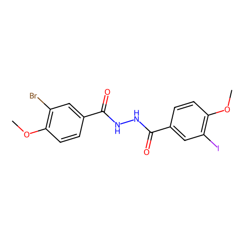 3-bromo-N'-(3-iodo-4-methoxybenzoyl)-4-methoxybenzohydrazide structure