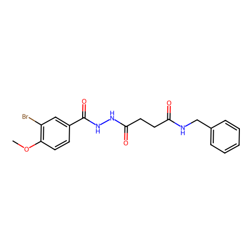 N-benzyl-4-{2-[(3-bromo-4-methoxyphenyl)carbonyl]hydrazinyl}-4-oxobutanamide structure
