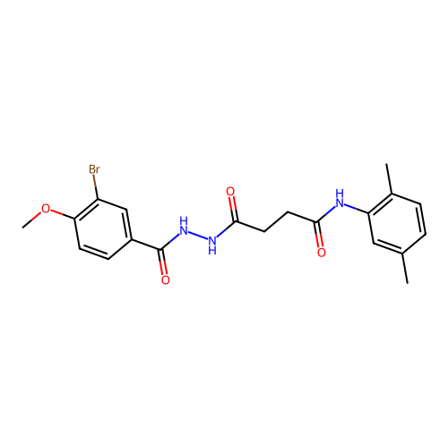 4-[2-(3-bromo-4-methoxybenzoyl)hydrazino]-N-(2,5-dimethylphenyl)-4-oxobutanamide structure