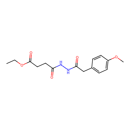 Ethyl 4-{2-[(4-methoxyphenyl)acetyl]hydrazino}-4-oxobutanoate structure