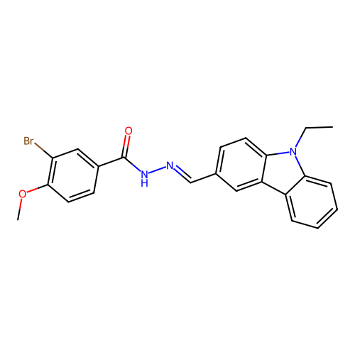 3-bromo-N'-[(9-ethyl-9H-carbazol-3-yl)methylene]-4-methoxybenzohydrazide structure