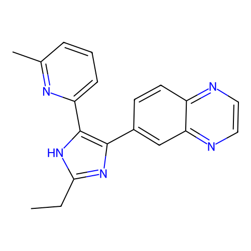 6-[2-Ethyl-5-(6-methyl-pyridin-2-yl)-1H-imidazol-4-yl]-quinoxaline structure
