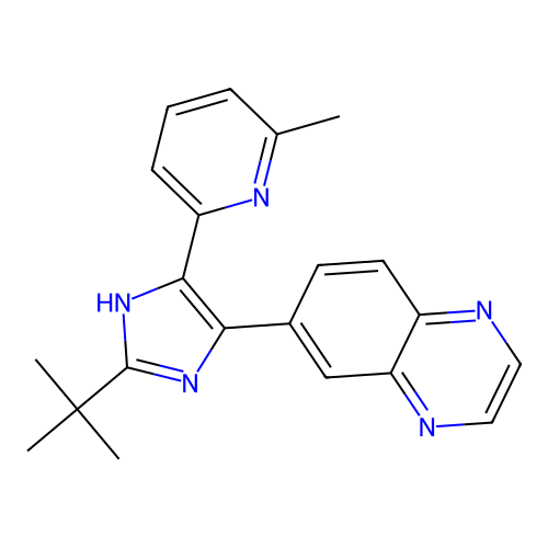 6-(2-(tert-Butyl)-5-(6-methylpyridin-2-yl)-1H-imidazol-4-yl)quinoxaline structure