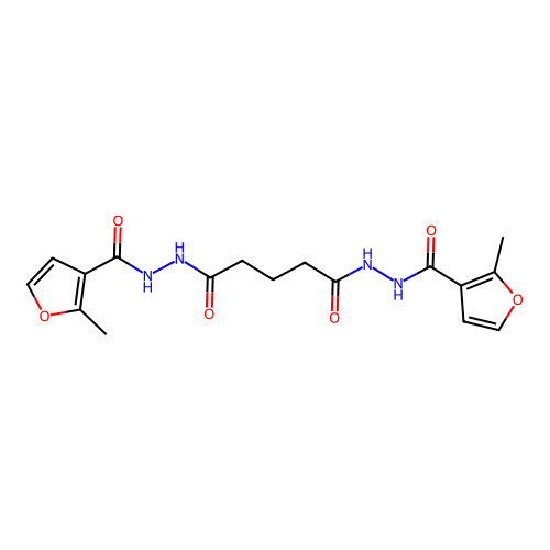 1-N',5-N'-bis(2-methylfuran-3-carbonyl)pentanedihydrazide structure