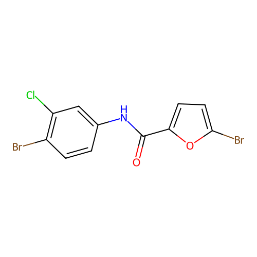 5-bromo-N-(4-bromo-3-chlorophenyl)-2-furamide structure
