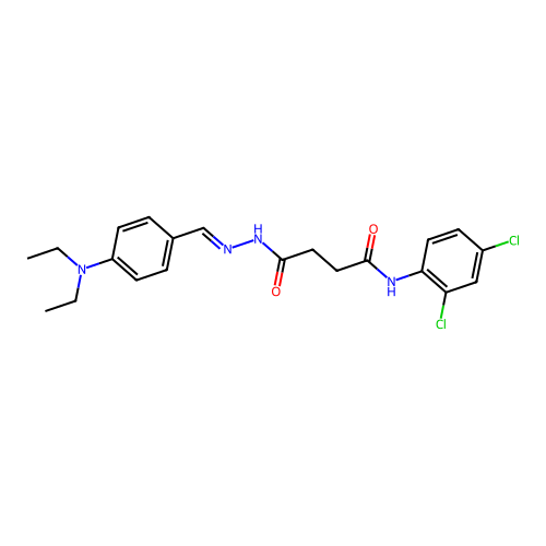 N-(2,4-dichlorophenyl)-4-{(2E)-2-[4-(diethylamino)benzylidene]hydrazinyl}-4-oxobutanamide structure