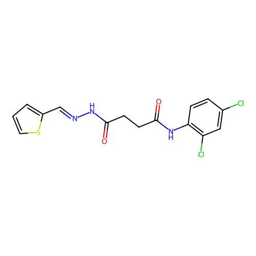 N-(2,4-dichlorophenyl)-N'-[(E)-thiophen-2-ylmethylideneamino]butanediamide structure