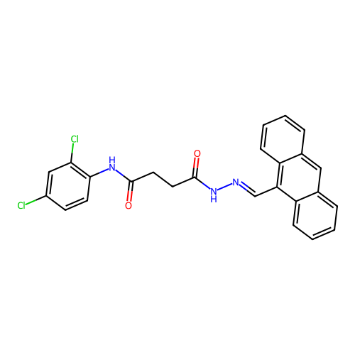 4-[2-(9-anthrylmethylene)hydrazino]-N-(2,4-dichlorophenyl)-4-oxobutanamide structure