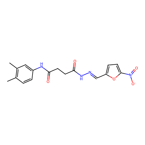 N-(3,4-dimethylphenyl)-N'-[(E)-(5-nitrofuran-2-yl)methylideneamino]butanediamide structure