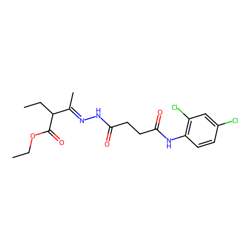 ethyl (3E)-3-[[4-(2,4-dichloroanilino)-4-oxobutanoyl]hydrazinylidene]-2-ethylbutanoate structure