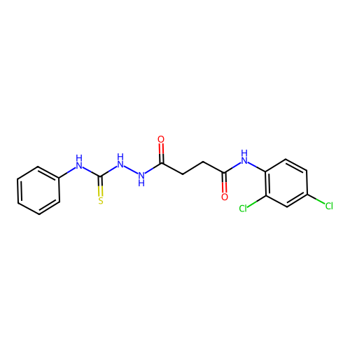 N-(2,4-dichlorophenyl)-4-oxo-4-[2-(phenylcarbamothioyl)hydrazinyl]butanamide structure