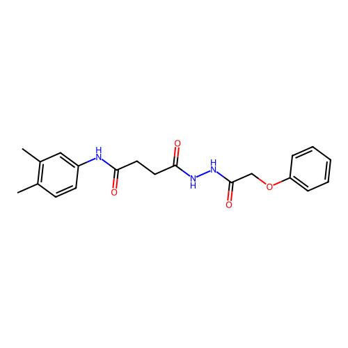 N-(3,4-dimethylphenyl)-4-oxo-4-[2-(phenoxyacetyl)hydrazino]butanamide structure