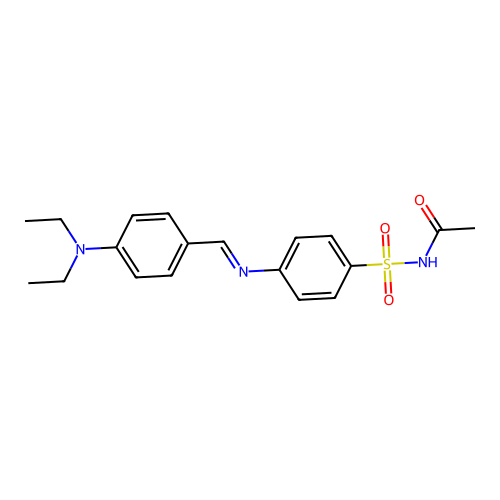 N-{[4-({(E)-[4-(diethylamino)phenyl]methylidene}amino)phenyl]sulfonyl}acetamide structure