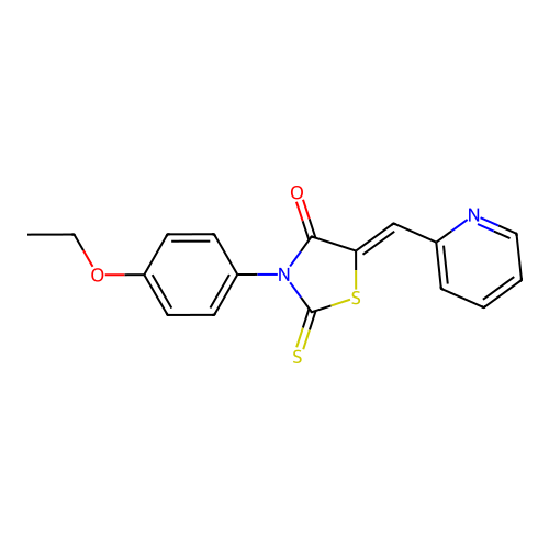 (5Z)-3-(4-ethoxyphenyl)-5-(pyridin-2-ylmethylidene)-2-thioxo-1,3-thiazolidin-4-one structure