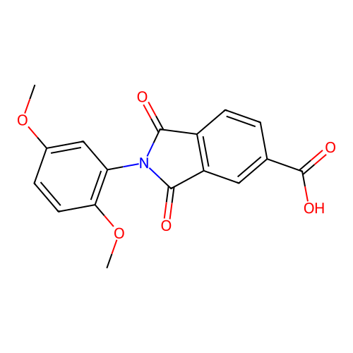 2-(2,5-Dimethoxyphenyl)-1,3-dioxoisoindoline-5-carboxylic acid structure