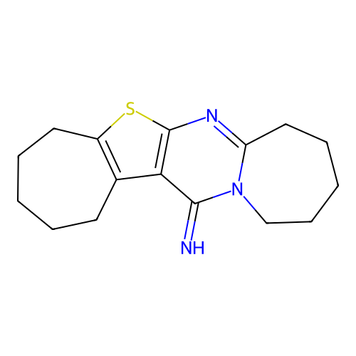 1,2,3,4,5,8,9,10,11,12-decahydro-14H-cyclohepta[4',5']thieno[2',3':4,5]pyrimido[1,2-a]azepin-14-imine structure