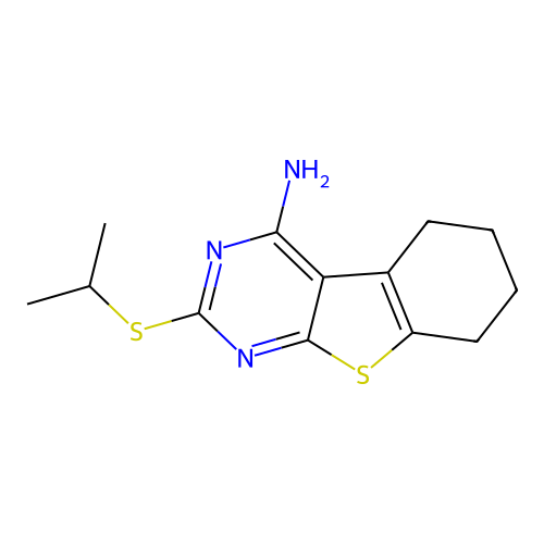2-(Propan-2-ylsulfanyl)-5,6,7,8-tetrahydro[1]benzothieno[2,3-d]pyrimidin-4-amine structure