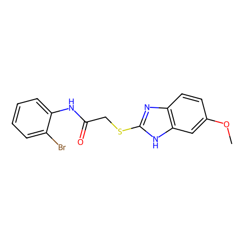 N-(2-Bromophenyl)-2-[(5-methoxy-1H-1,3-benzodiazol-2-YL)sulfanyl]acetamide structure
