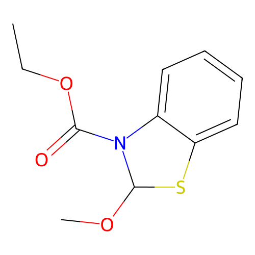 3-Benzothiazolinecarboxylic acid, 2-methoxy-, ethyl ester structure