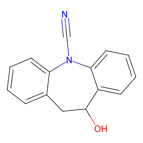 10,11-Dihydro-10-hydroxy-5H-dibenz[b,f]azepine-5-carbonitrile structure