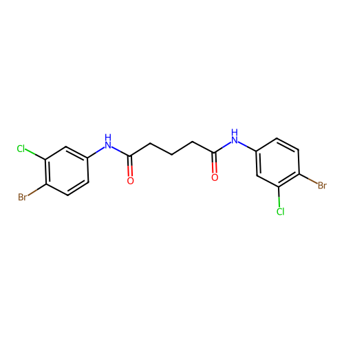 N,N'-bis(4-bromo-3-chlorophenyl)pentanediamide structure