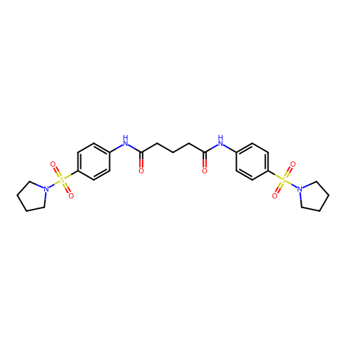 N,N'-bis(4-pyrrolidin-1-ylsulfonylphenyl)pentanediamide structure