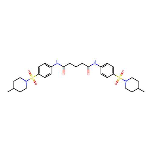 N,N'-bis[4-(4-methylpiperidin-1-yl)sulfonylphenyl]pentanediamide structure