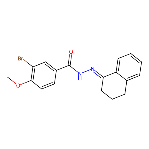 3-bromo-N'-[(1E)-3,4-dihydronaphthalen-1(2H)-ylidene]-4-methoxybenzohydrazide structure