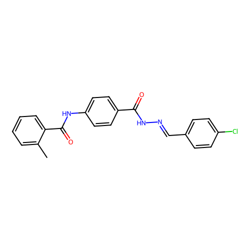 N-(4-{[(2E)-2-(4-chlorobenzylidene)hydrazinyl]carbonyl}phenyl)-2-methylbenzamide structure