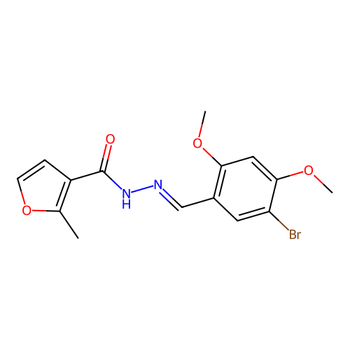 N'-(5-bromo-2,4-dimethoxybenzylidene)-2-methyl-3-furohydrazide structure