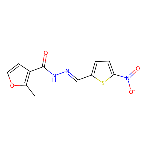 2-methyl-N'-[(E)-(5-nitrothiophen-2-yl)methylidene]furan-3-carbohydrazide structure