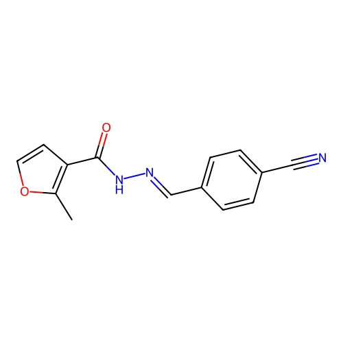 N'-(4-cyanobenzylidene)-2-methyl-3-furohydrazide structure