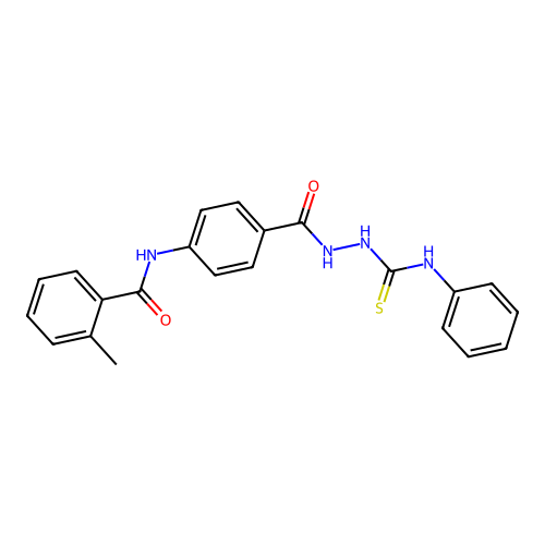 2-methyl-N-(4-{[2-(phenylcarbamothioyl)hydrazinyl]carbonyl}phenyl)benzamide structure