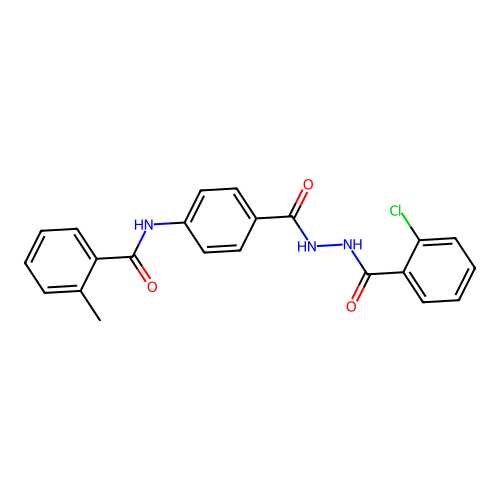 N-[4-({2-[(2-chlorophenyl)carbonyl]hydrazinyl}carbonyl)phenyl]-2-methylbenzamide structure
