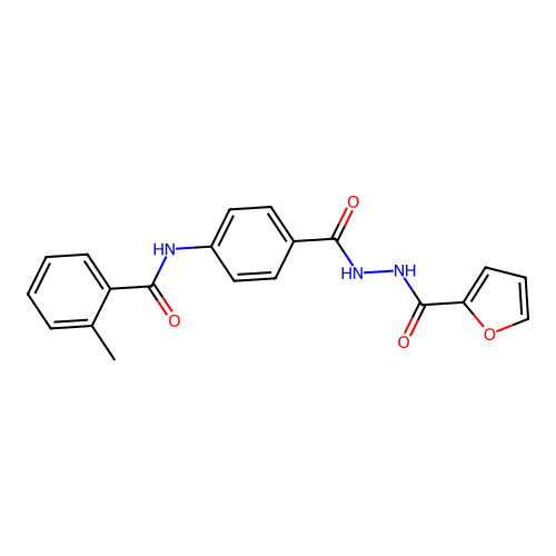 N-(4-{[2-(furan-2-ylcarbonyl)hydrazinyl]carbonyl}phenyl)-2-methylbenzamide structure