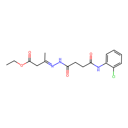 ethyl 3-({4-[(2-chlorophenyl)amino]-4-oxobutanoyl}hydrazono)butanoate structure