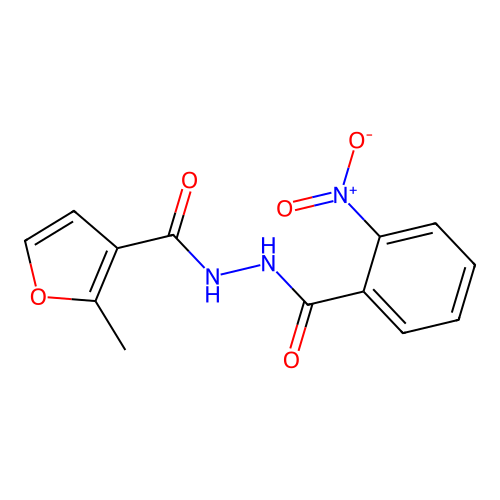 N'-{2-nitrobenzoyl}-2-methyl-3-furohydrazide structure