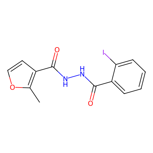 N'-(2-iodobenzoyl)-2-methyl-3-furohydrazide structure