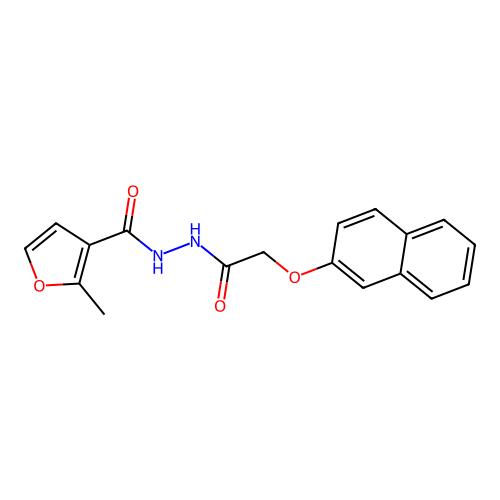 2-methyl-N'-[(2-naphthyloxy)acetyl]-3-furohydrazide structure