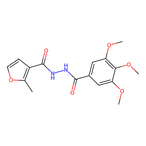 2-methyl-N'-(3,4,5-trimethoxybenzoyl)-3-furohydrazide structure
