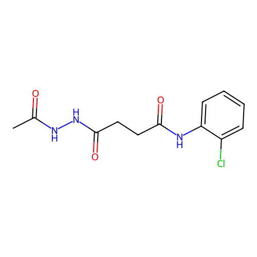 4-(2-acetylhydrazinyl)-N-(2-chlorophenyl)-4-oxobutanamide structure