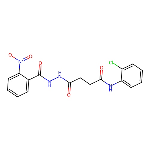 N-(2-chlorophenyl)-4-{2-[(2-nitrophenyl)carbonyl]hydrazinyl}-4-oxobutanamide structure