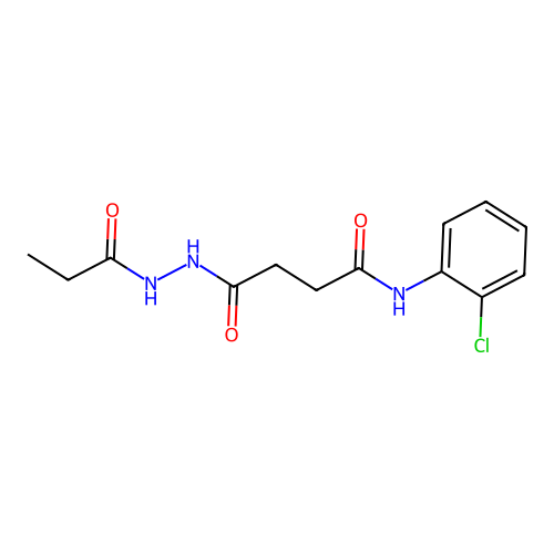 N-(2-chlorophenyl)-4-oxo-4-(2-propanoylhydrazinyl)butanamide structure