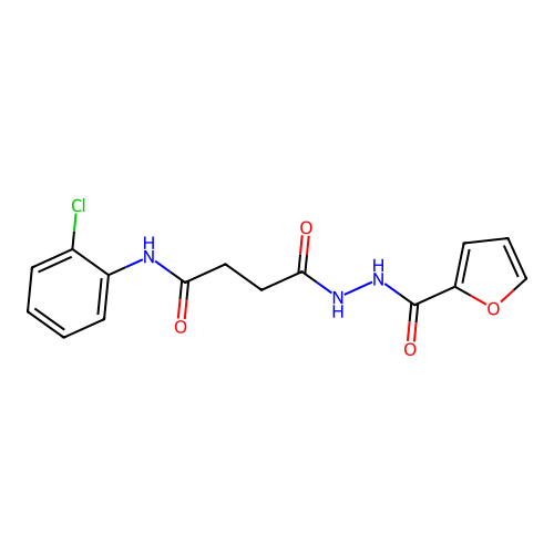 N-(2-chlorophenyl)-4-[2-(2-furoyl)hydrazino]-4-oxobutanamide structure