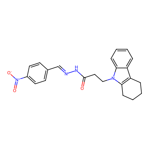 N'-(4-Nitrobenzylidene)-3-(1,2,3,4-tetrahydro-9H-carbazol-9-YL)propanohydrazide structure